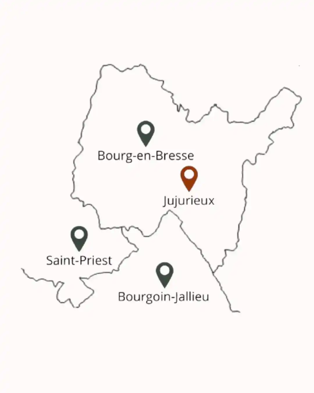 Carte représentant la zone géographique d'intervention de Lenora Conciergerie